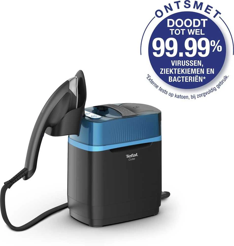 TEFAL Ironing System UT2020E0 Cube 2170 W, Vanduo tank capacity 1100 ml, Continuous steam 90 g/min, Juodas/Mėlyna