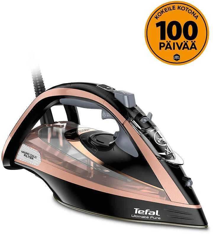 Garų lygintuvas Tefal Ultimate Pure FV9845E0 | 3200 W | Vandens talpa 350 ml | Juogas/rausvai auksinis