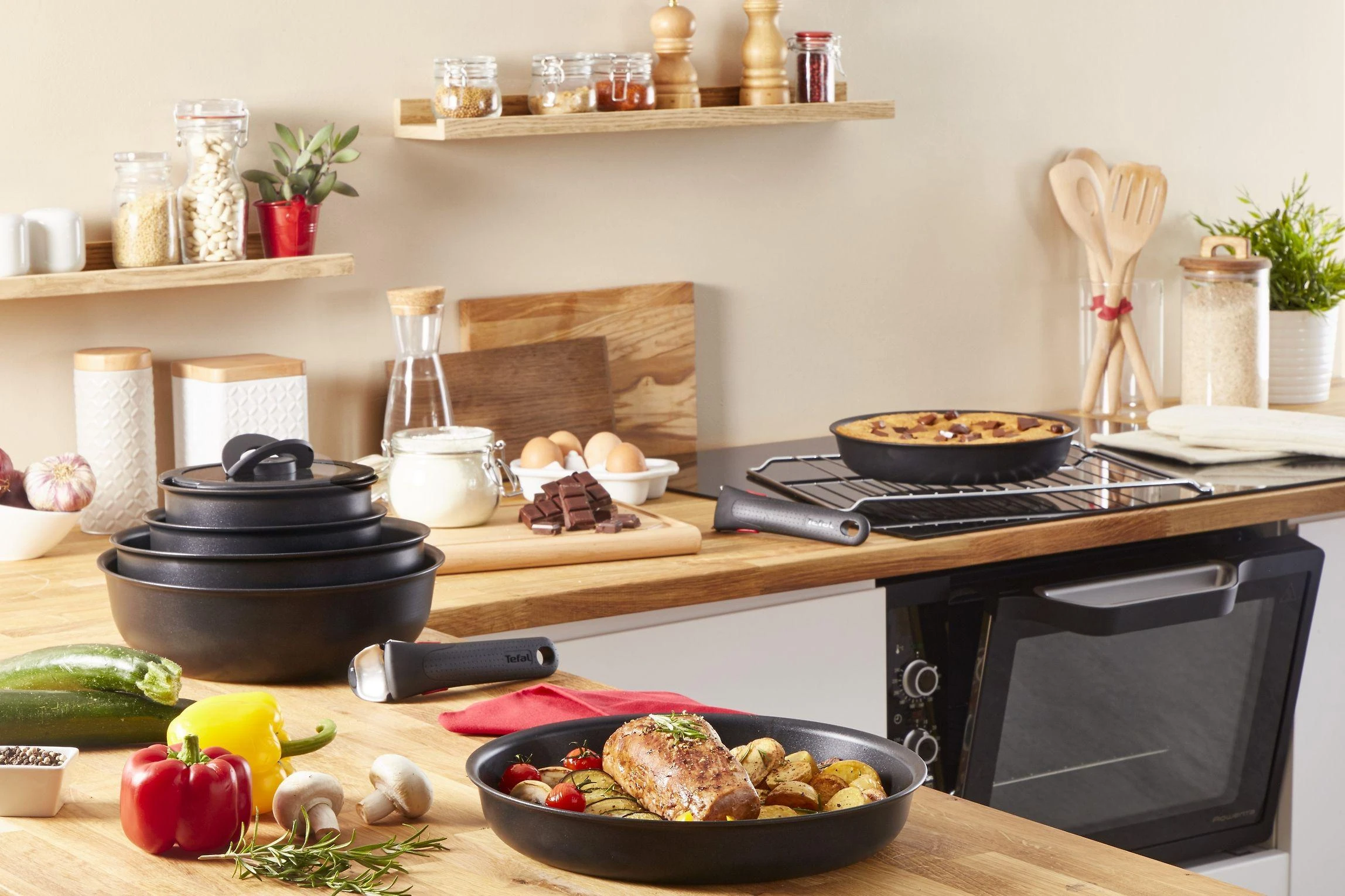 TEFAL Keptuvių rinkinys Ingenio Eco Resist L3979102, 3 vnt.