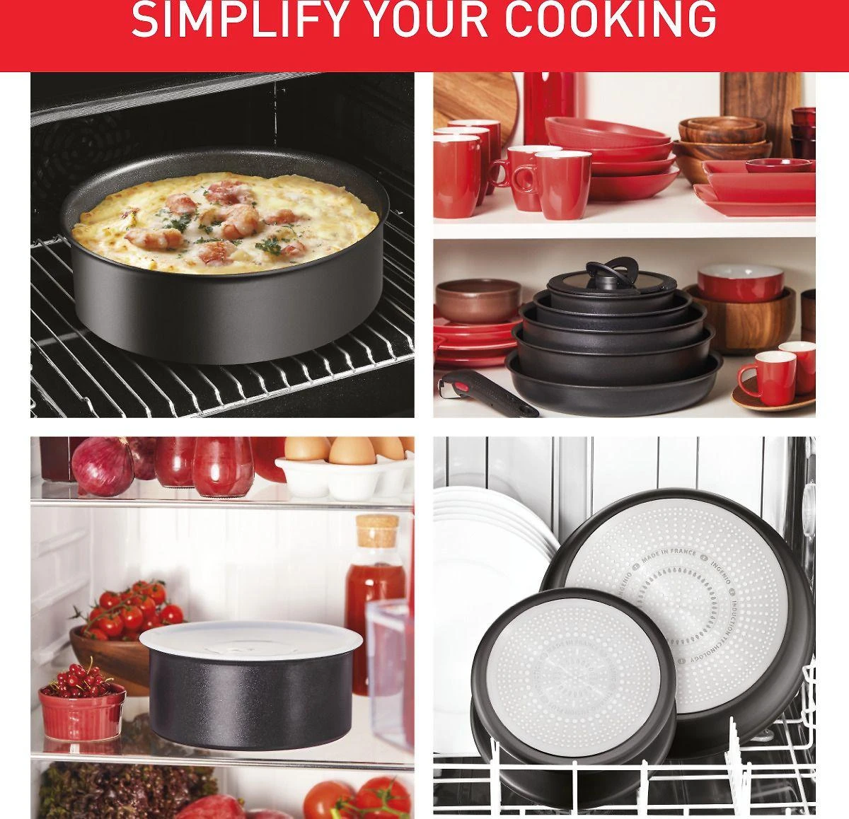 TEFAL Keptuvių rinkinys Ingenio Eco Resist L3979102, 3 vnt.