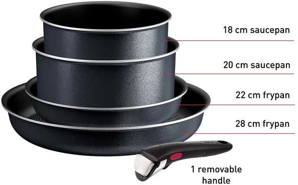 Puodų ir keptuvių rinkinys Tefal Ingenio So'Light L7239523, 5 dalių