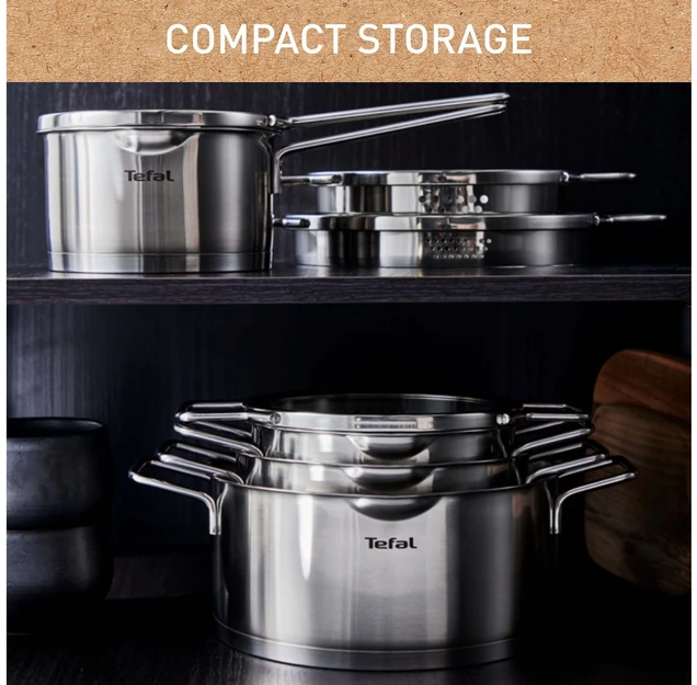 TEFAL Nordica H8522235 - Round - Nerūdijantis plienas - Nerūdijantis plienas - Ceramic - Gas - Halogen - Induction - Sealed plate - 250 °C - Glass