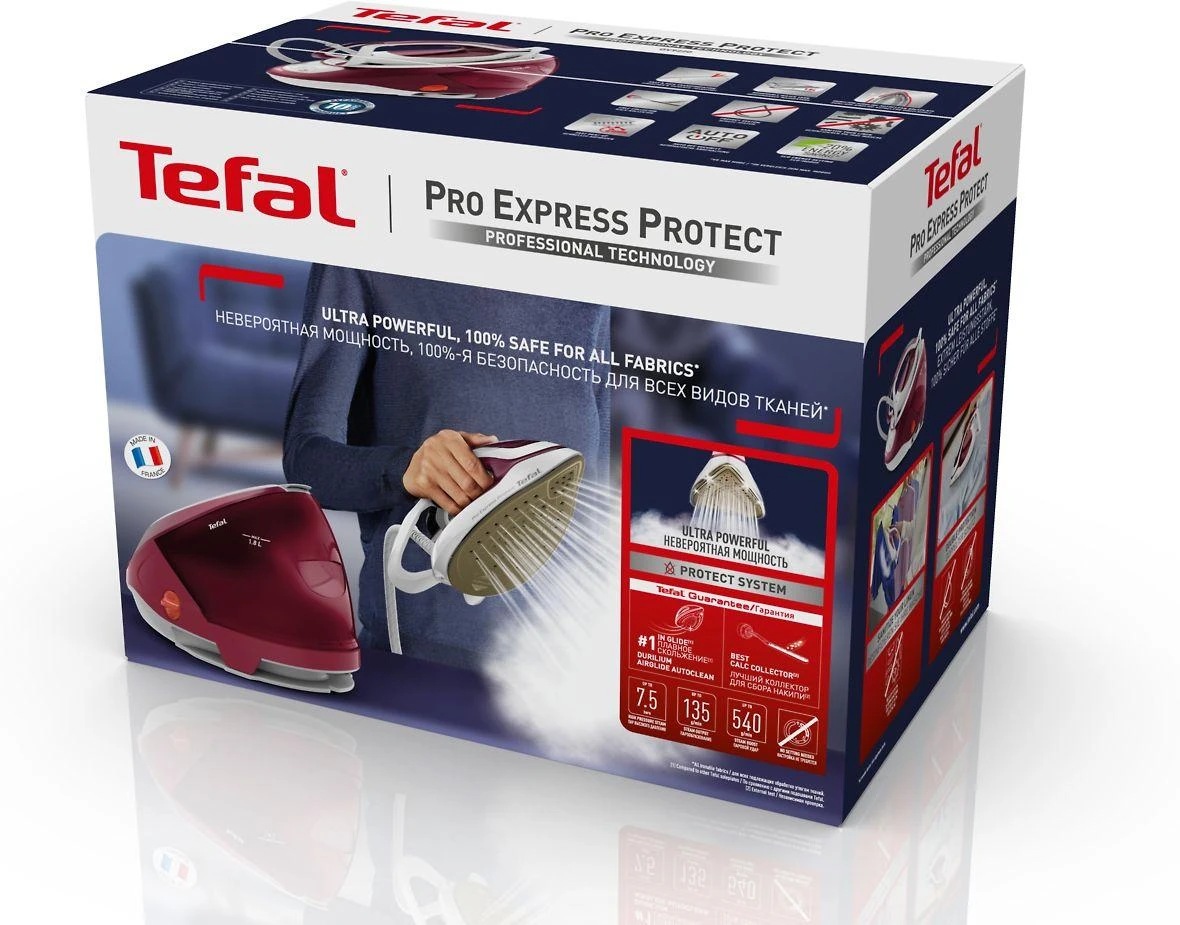 TEFAL | Lyginimo sistema Pro Express Protect | GV9220E0 | 2600 W | 1,8 l | Automatinis išjungimas | Vertikali garų funkcija | Kalkių valymo funkcija | Raudona