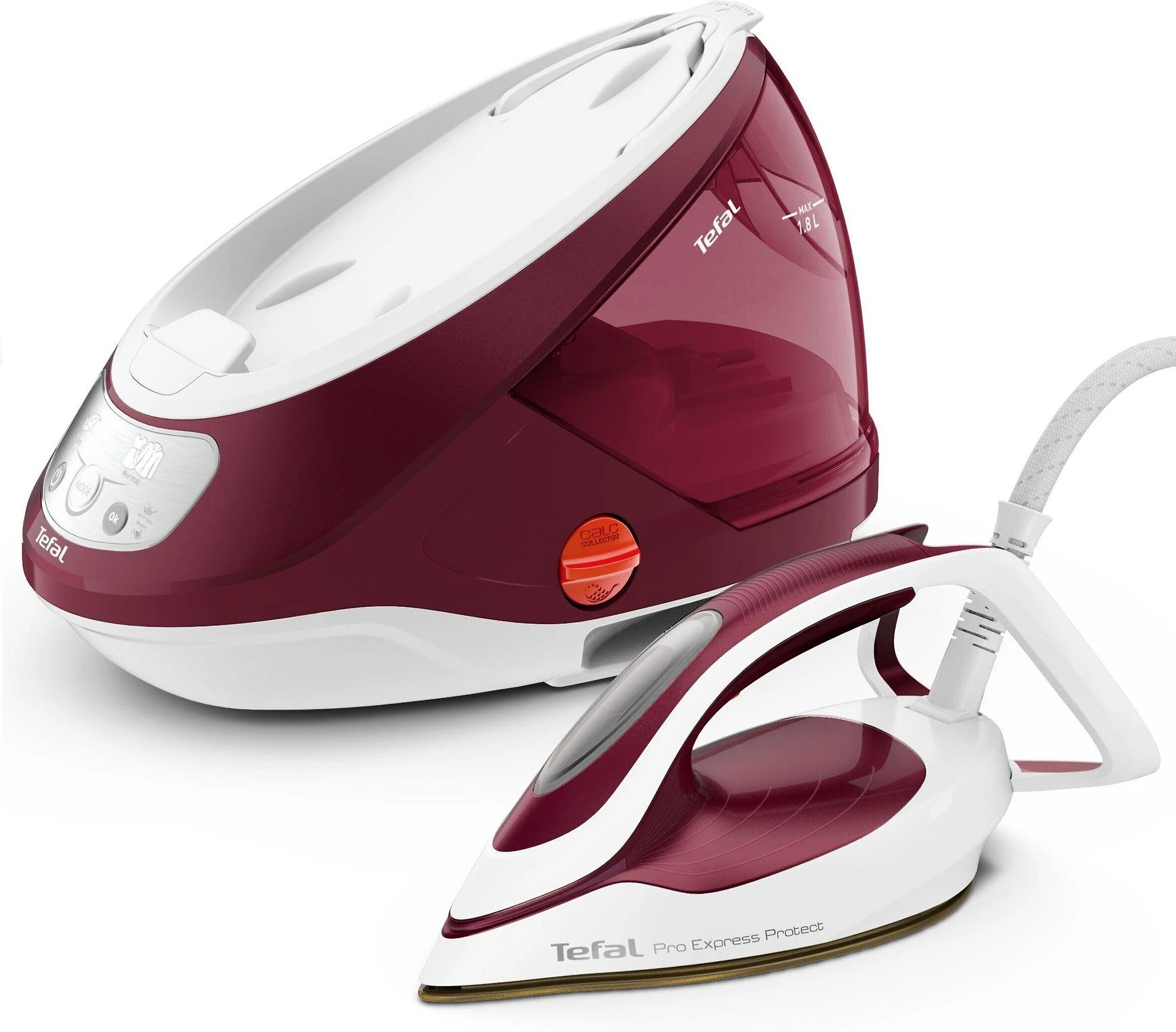 TEFAL | Lyginimo sistema Pro Express Protect | GV9220E0 | 2600 W | 1,8 l | Automatinis išjungimas | Vertikali garų funkcija | Kalkių valymo funkcija | Raudona