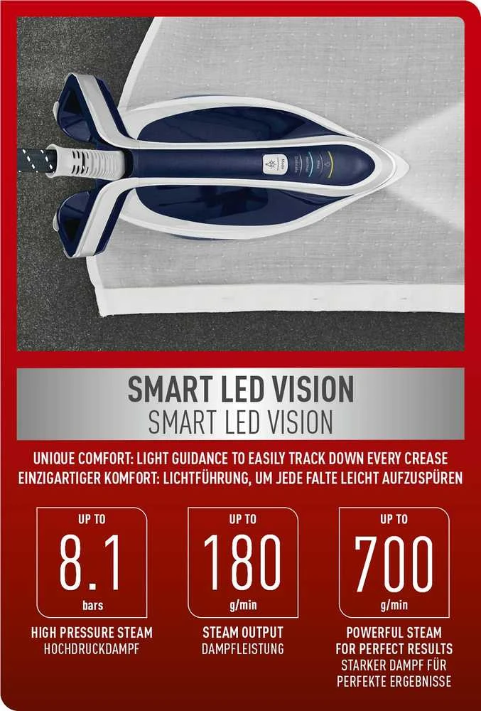 Garų lyginimo stotis Tefal Pro Express GV9812 | 3000 W | 1.2 L | 8.1 bar | Mėlyna