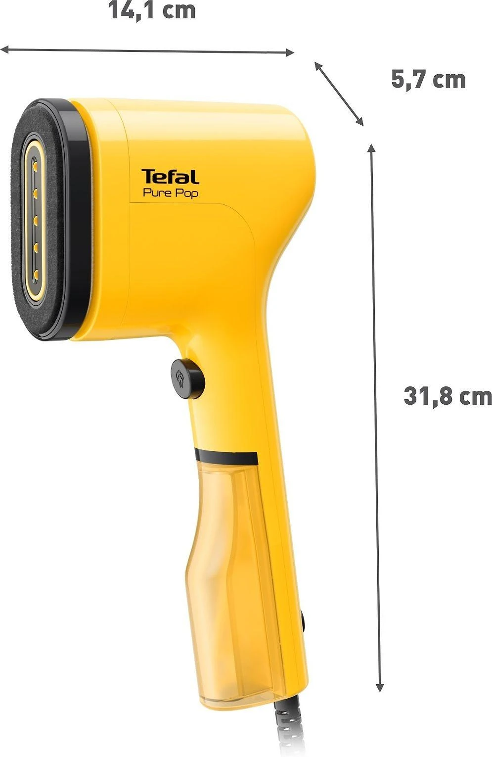 TEFAL | Drabužių garlaivis Pure Pop | DT2026E1 | Rankinis | 1300 W | 0,07 L | 20 g/min | Geltona