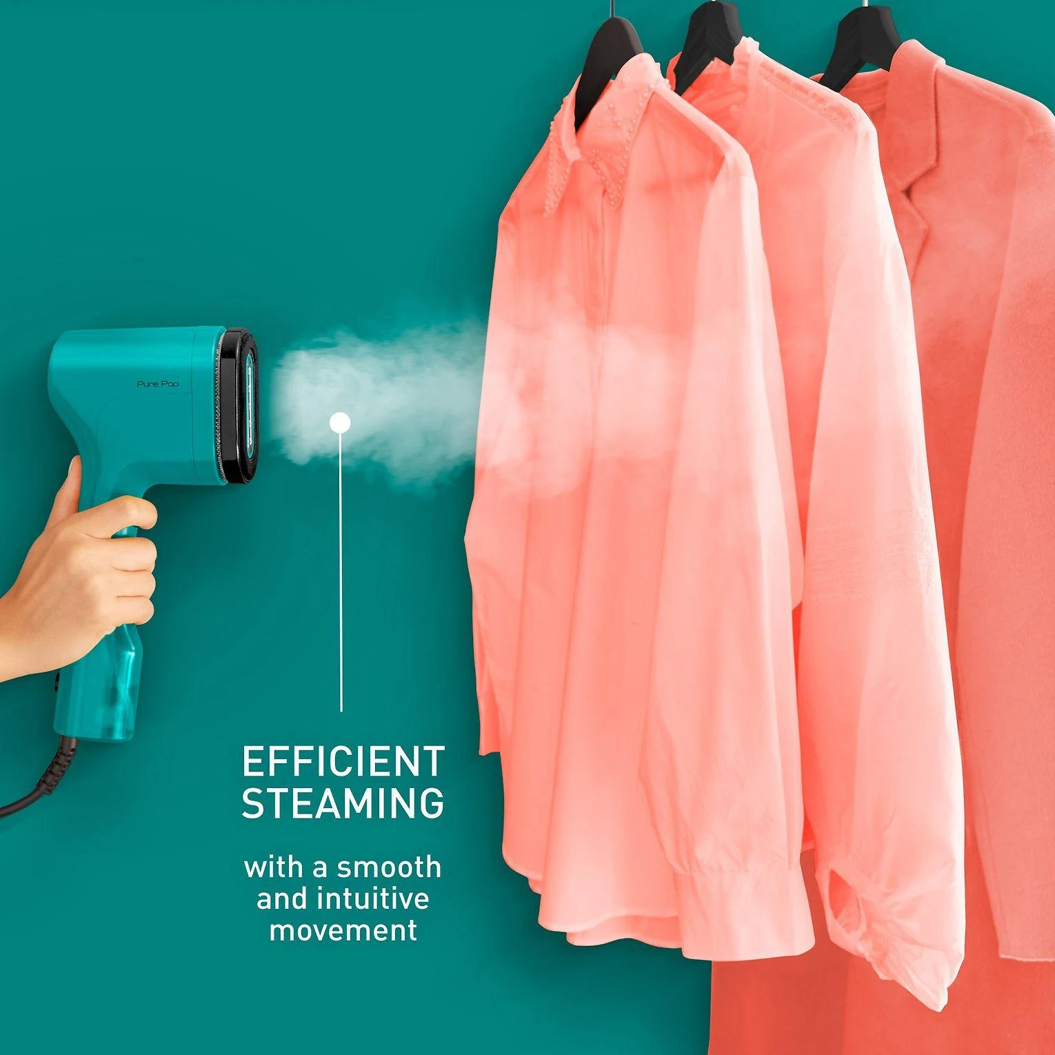 TEFAL Garment Steamer Pure Pop | DT2026E1 | Rankinis | 1300 W | 0,07 L | 20 g/min | Žalias