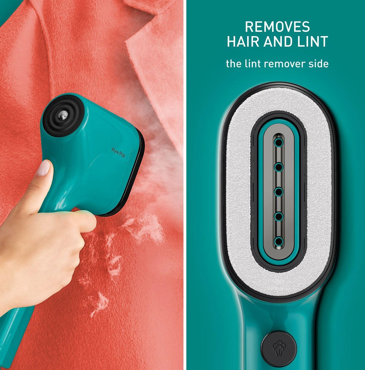 TEFAL Garment Steamer Pure Pop | DT2026E1 | Rankinis | 1300 W | 0,07 L | 20 g/min | Žalias
