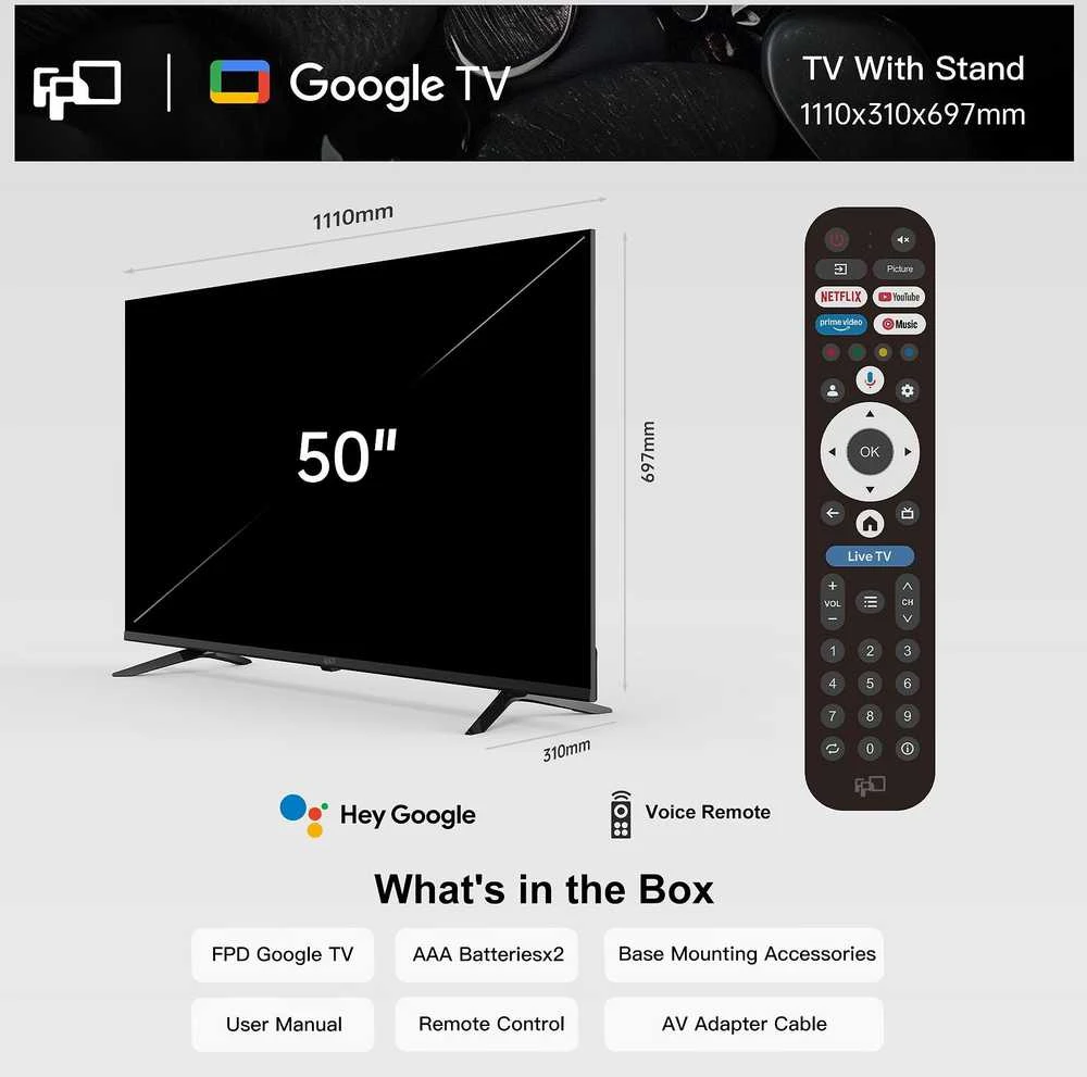 FPD 50 G900 – 4K LED „Google“ televizorius