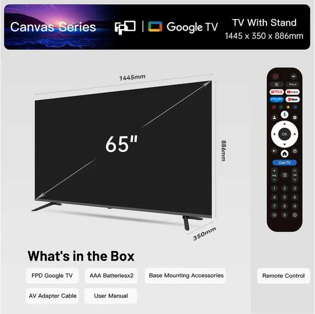 FPD 65 D900 – 4K LED „Google“ televizorius