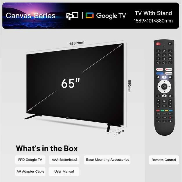 FPD 65 D900 – 4K LED „Google“ televizorius