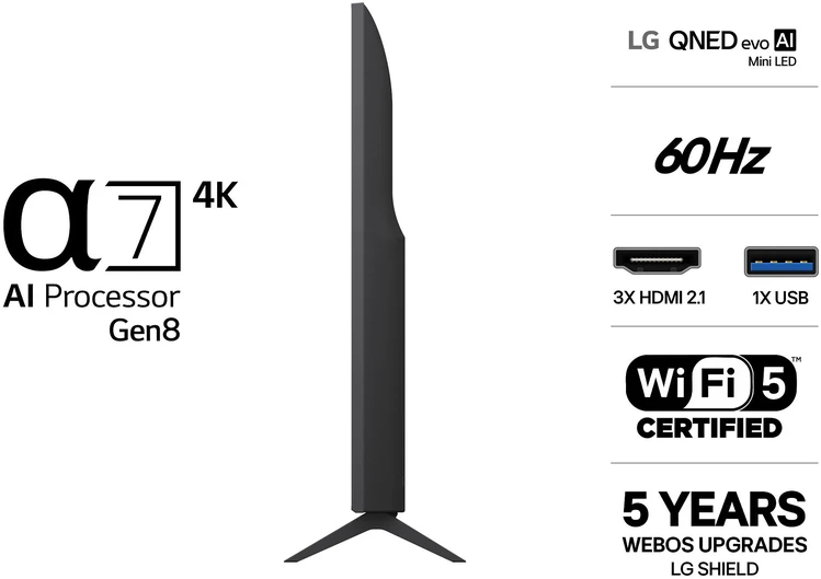 Televizorius LG 50QNED8EB3B 2026m. modelis