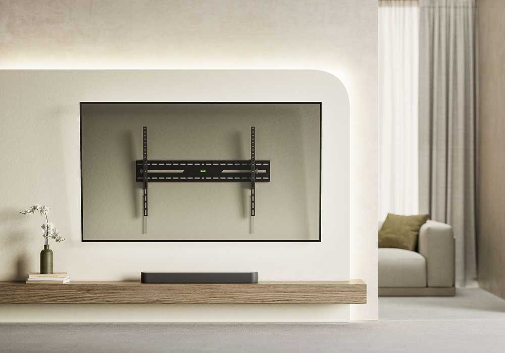 Laikiklis Mozi Tilting M1 50–100 television seinäteline vatupassilla