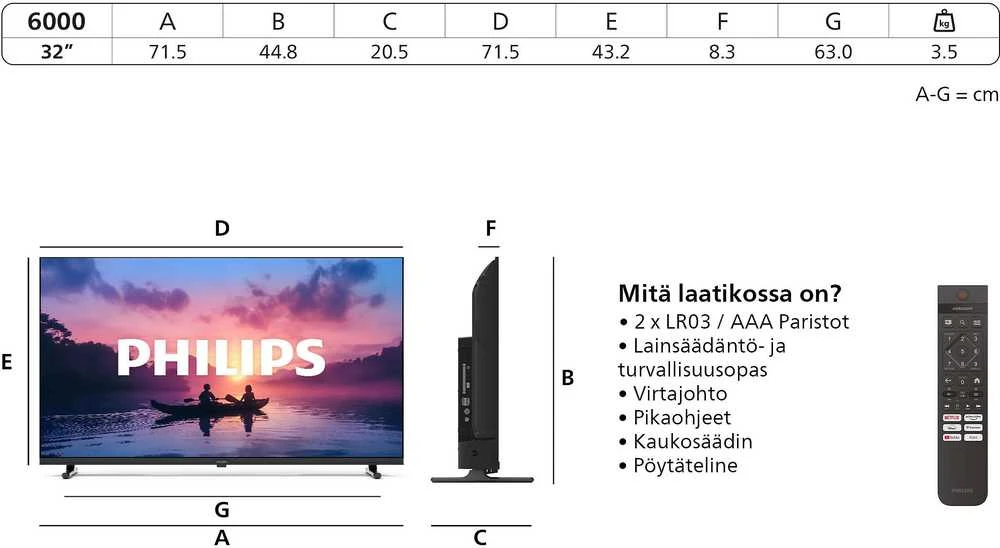 Televizorius Philips LED Full HD 32PFS6000/12, 32", Wi-Fi, Smart TV