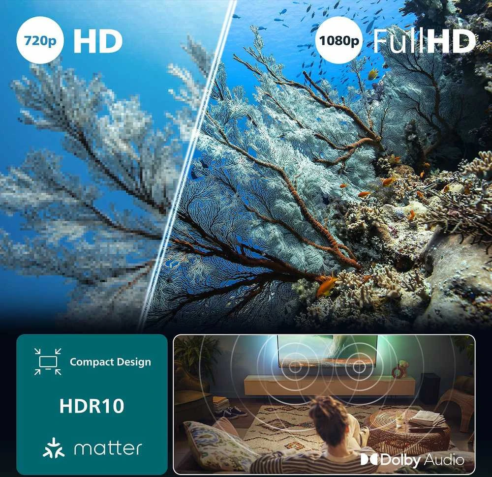 Televizorius Philips 32PFS6900/12 | 32" | Smart TV | TITAN OS | FHD | Juodas