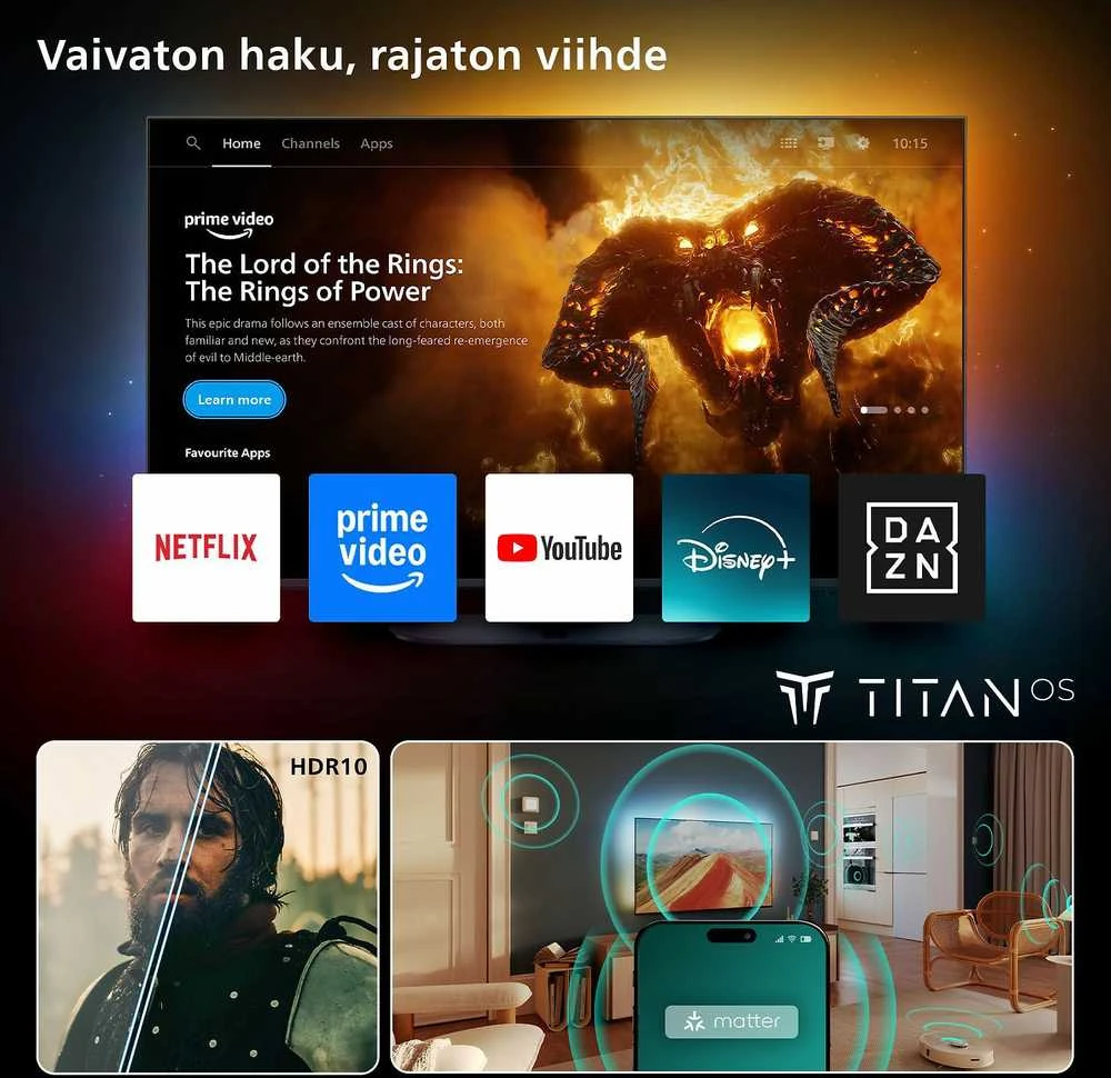 Televizorius Philips 32PFS6900/12 | 32" | Smart TV | TITAN OS | FHD | Juodas