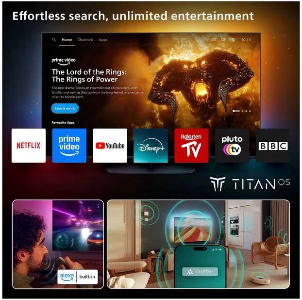 Televizorius Philips QLED 4K Ambilight 43PUS8600/12 | 43" |120 Hz | TITAN OS