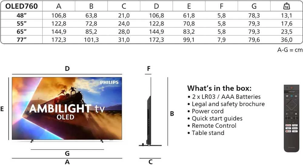 „Philips 77 OLED760“ – 4K „Ambilight“ televizorius