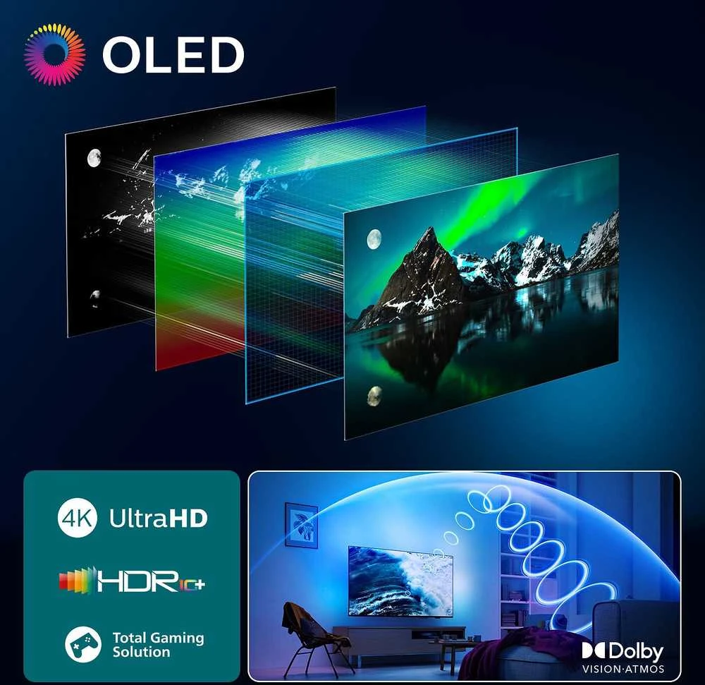 „Philips 77 OLED760“ – 4K „Ambilight“ televizorius