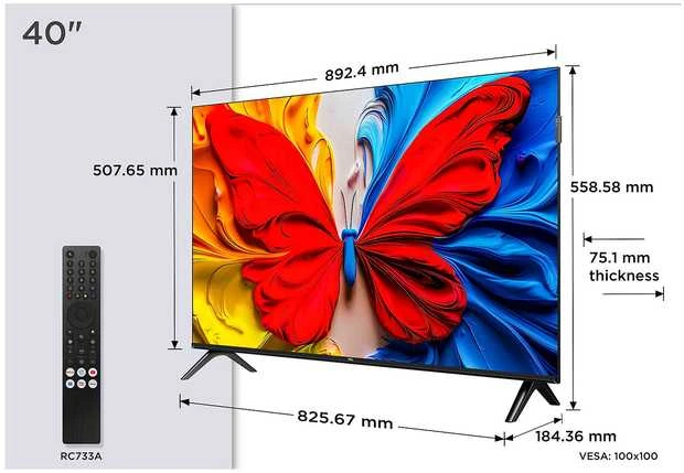 Televizorius TCL QLED TV | 40S5K | 40 | Smart TV | Android TV | FHD | Juodas