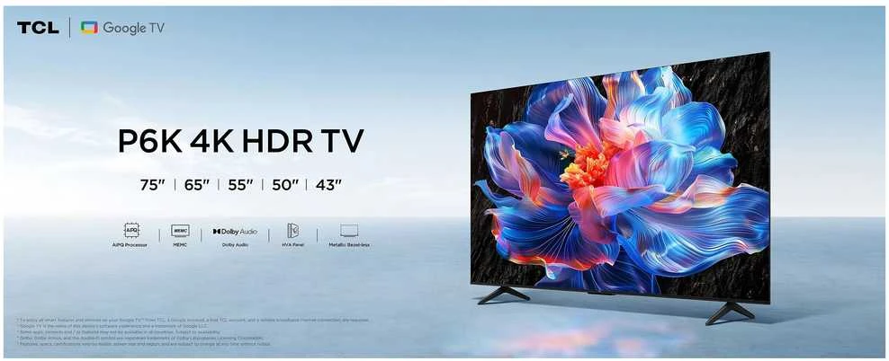 Televizorius TCL 55P69K TV 139.7 cm (55") 4K Ultra HD Smart TV Wi-Fi Juodas