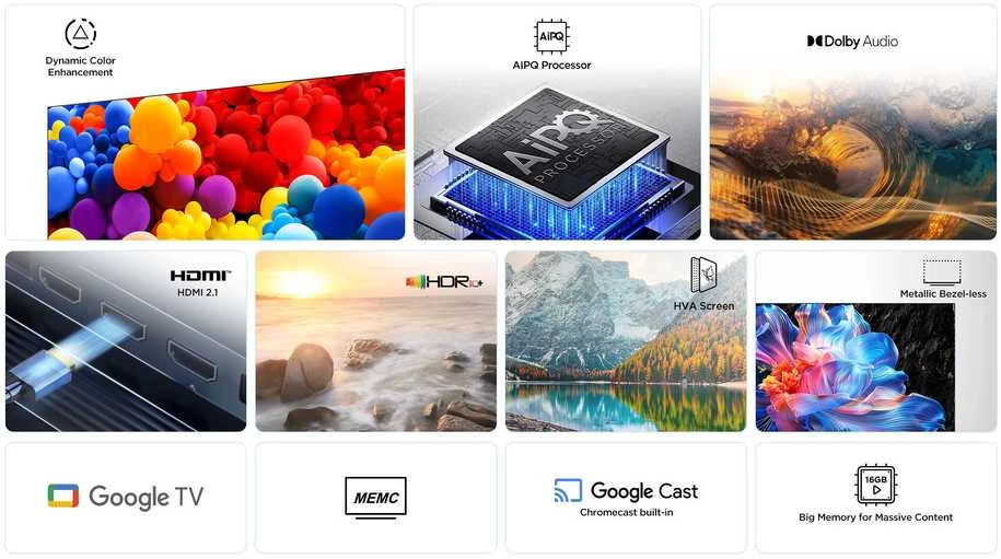 TCL 55 P6K – 4K LED „Google“ televizorius