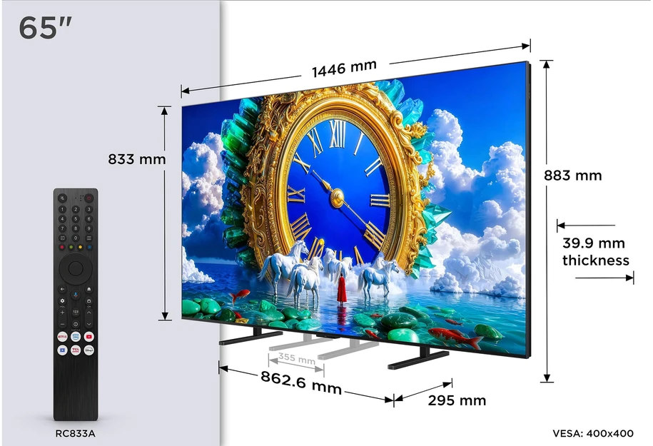 Televizorius TCL 65 A400 – 4K QLED Google TV