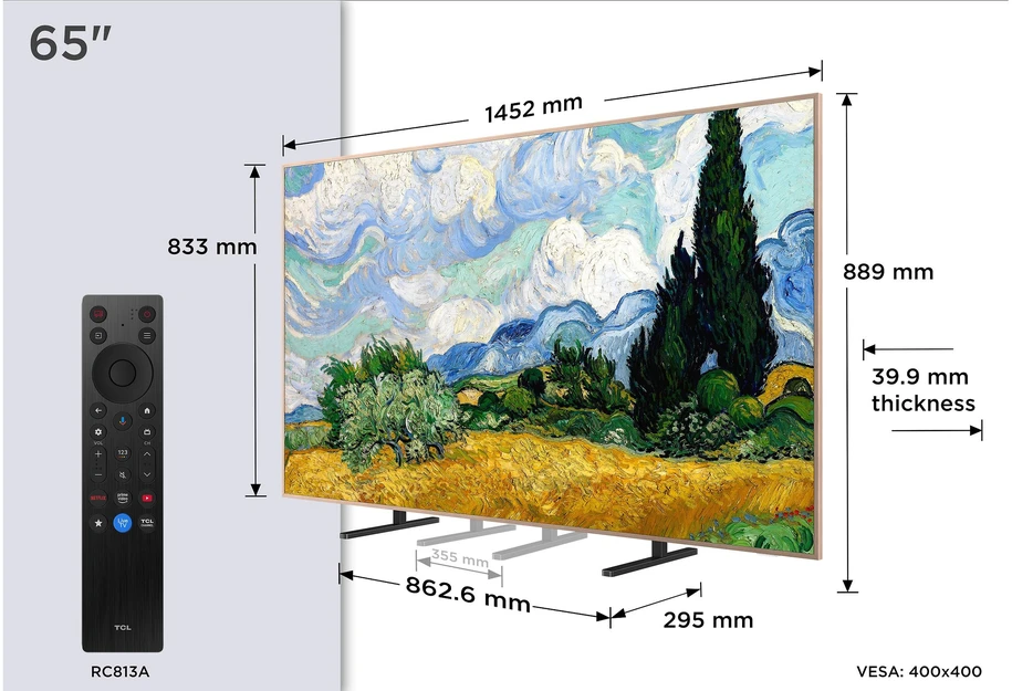 TCL 65 A400 Pro – 4K QD mini LED „Google“ televizorius
