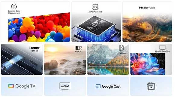 TCL 75 P6K – 4K LED „Google“ televizorius