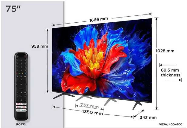 Televizorius TCL 75 P8K – 4K QLED Google TV