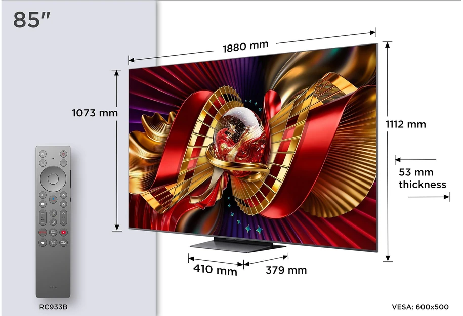 Televizorius TCL 85C8L Mini LED 85'' 4K Ultra HD Google TV