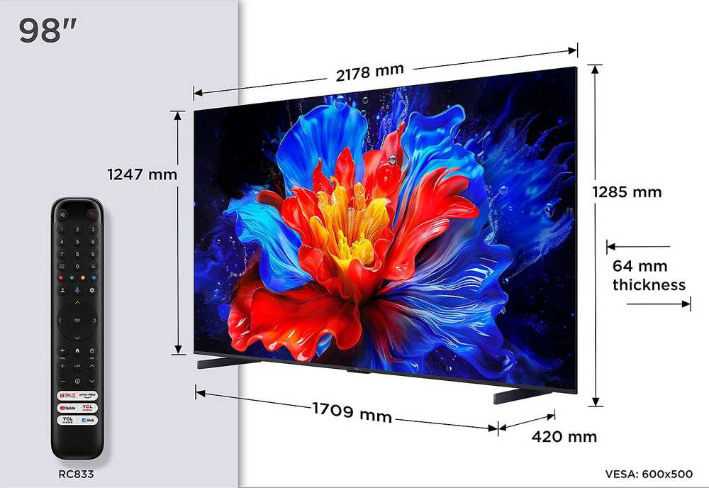 Televizorius TCL 98 P8K – 4K QLED Google TV