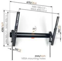 Laikiklis Vogel`s COMFORT Wandhalterung neigbar bis 77Zoll (TVM3615)
