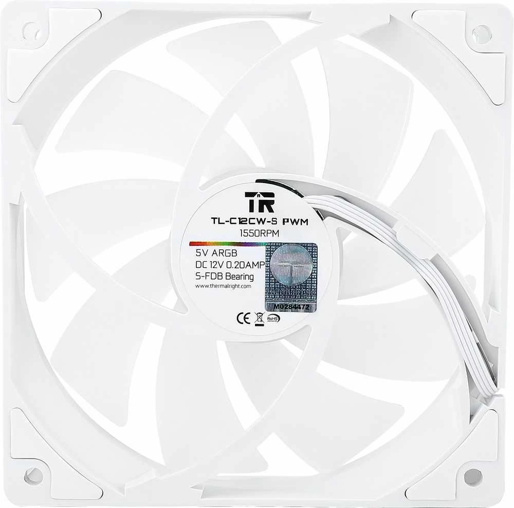Thermalright TL-C12CW-S X3 Baltas PWM ARGB Ventiliatoriai (3 vnt. Balti)