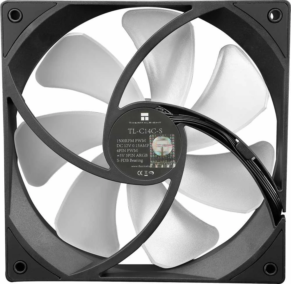 Thermalright TL-C14C-S PWM ARGB Ventiliatorius juodos spalvos
