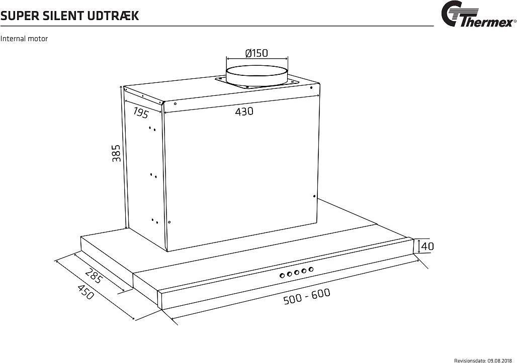 Thermex Super Silent Slider gartraukis, baltas, 60 cm