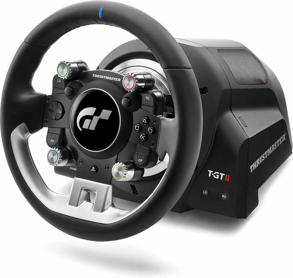 Žaidimų vairas Thrustmaster T−GT II + Baza, Juodos spalvos