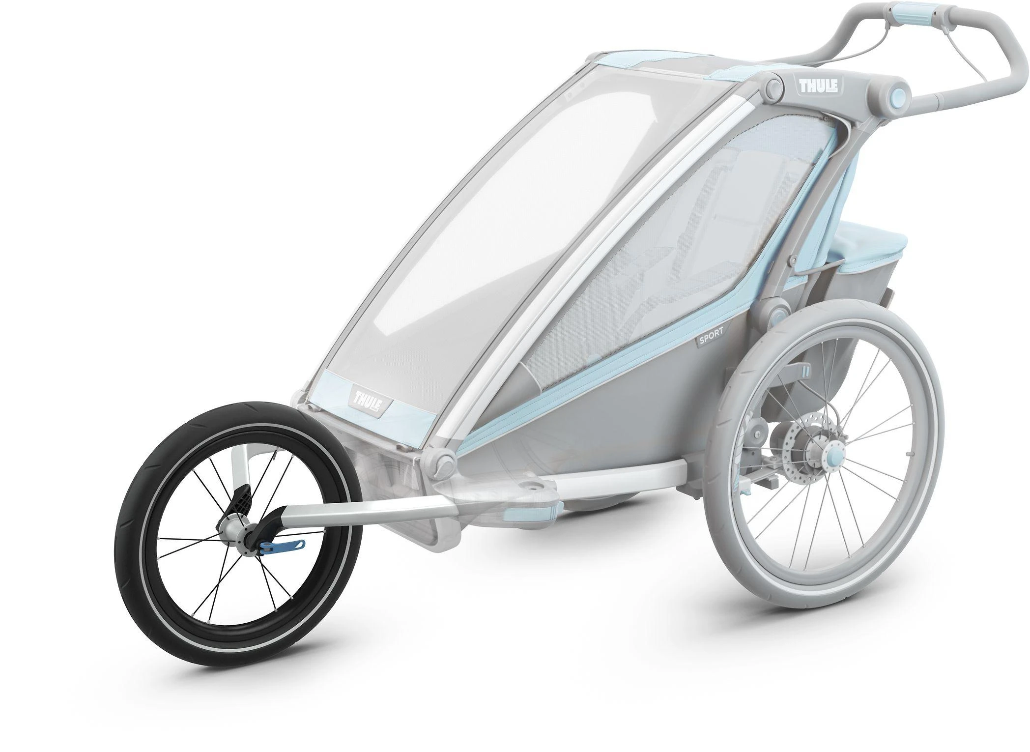 Thule Chariot Jogging Kit 2 rinkinys, juodos/aliuminio spalvos