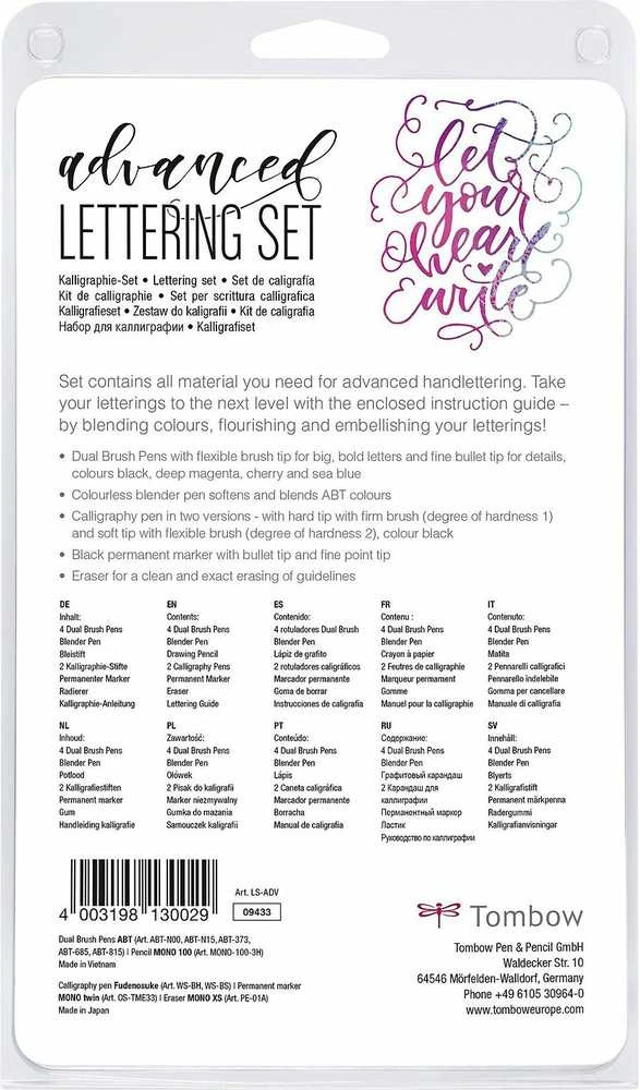 Rašymo rinkinys Tombow Advanced Lettering (10 Dalys)