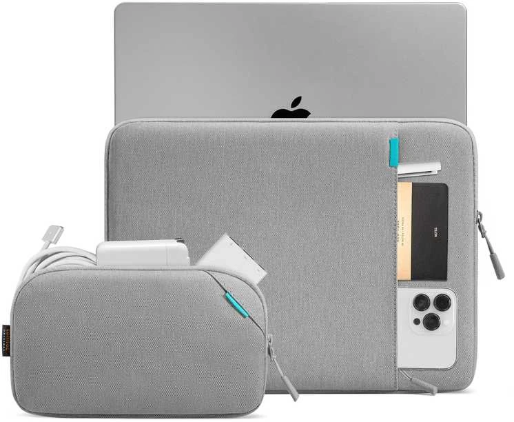 Dėklas Tomtoc Defender A13 14'' etui na laptopa i torba na priedai, pilka