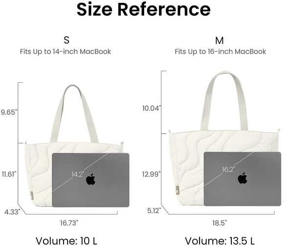tomtoc Terra-T38 Puffy Nešiojamas kompiuteris Tote Bag, 13,5 l, valkoinen