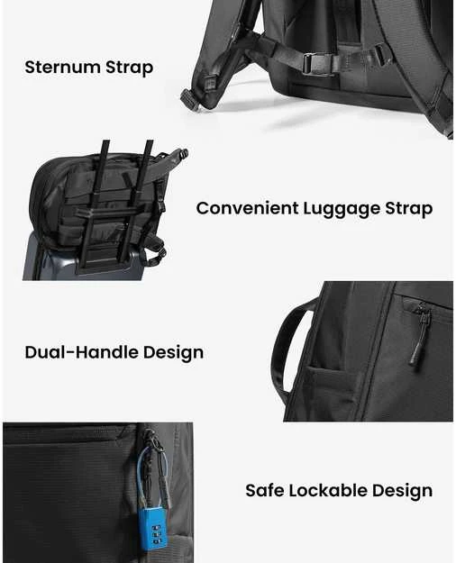 Kuprinė Tomtoc UrbanEX-T77 Nešiojamas kompiuteris Backpack 22 l juoda