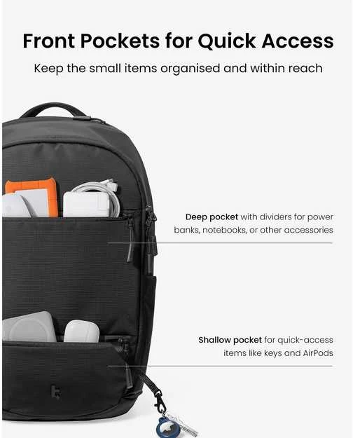 Kuprinė Tomtoc UrbanEX-T77 Nešiojamas kompiuteris Backpack 22 l juoda