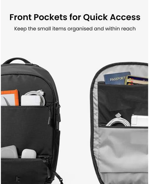 tomtoc UrbanEX-T77 Nešiojamas kompiuteris Backpack, 26 l, musta
