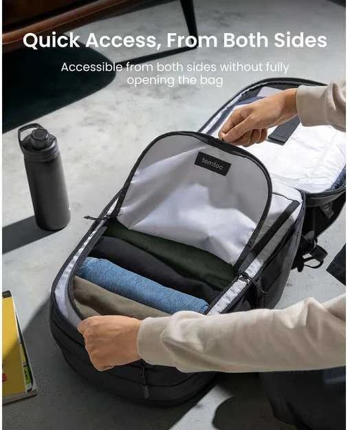 tomtoc UrbanEX-T77 Nešiojamas kompiuteris Backpack, 26 l, musta