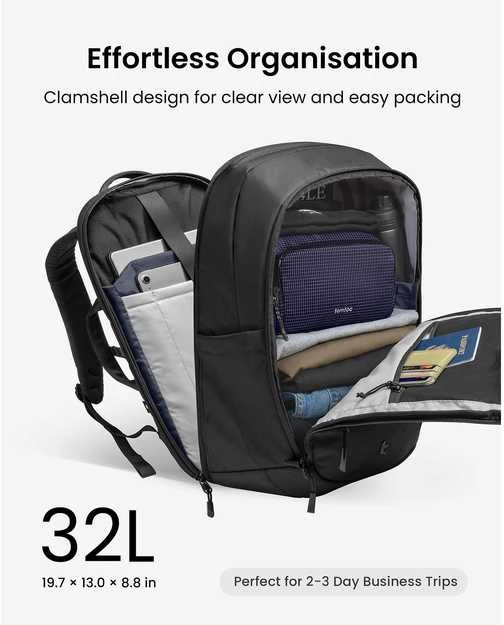 tomtoc UrbanEX-T77 Nešiojamas kompiuteris Backpack, 32 l, musta