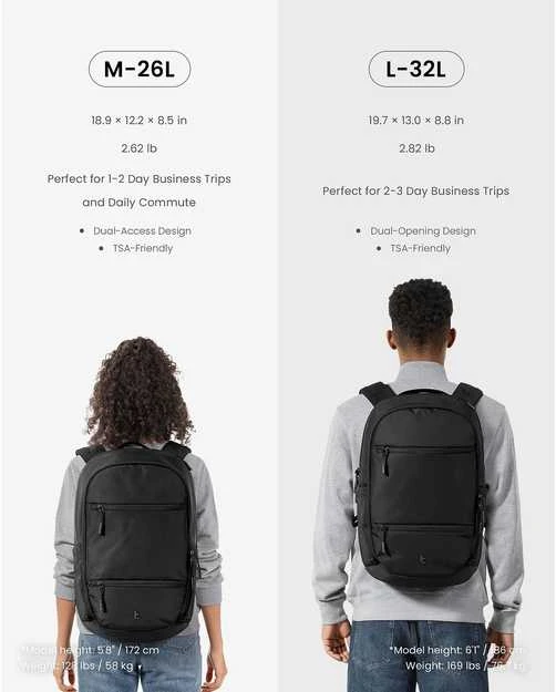 tomtoc UrbanEX-T77 Nešiojamas kompiuteris Backpack, 32 l, musta