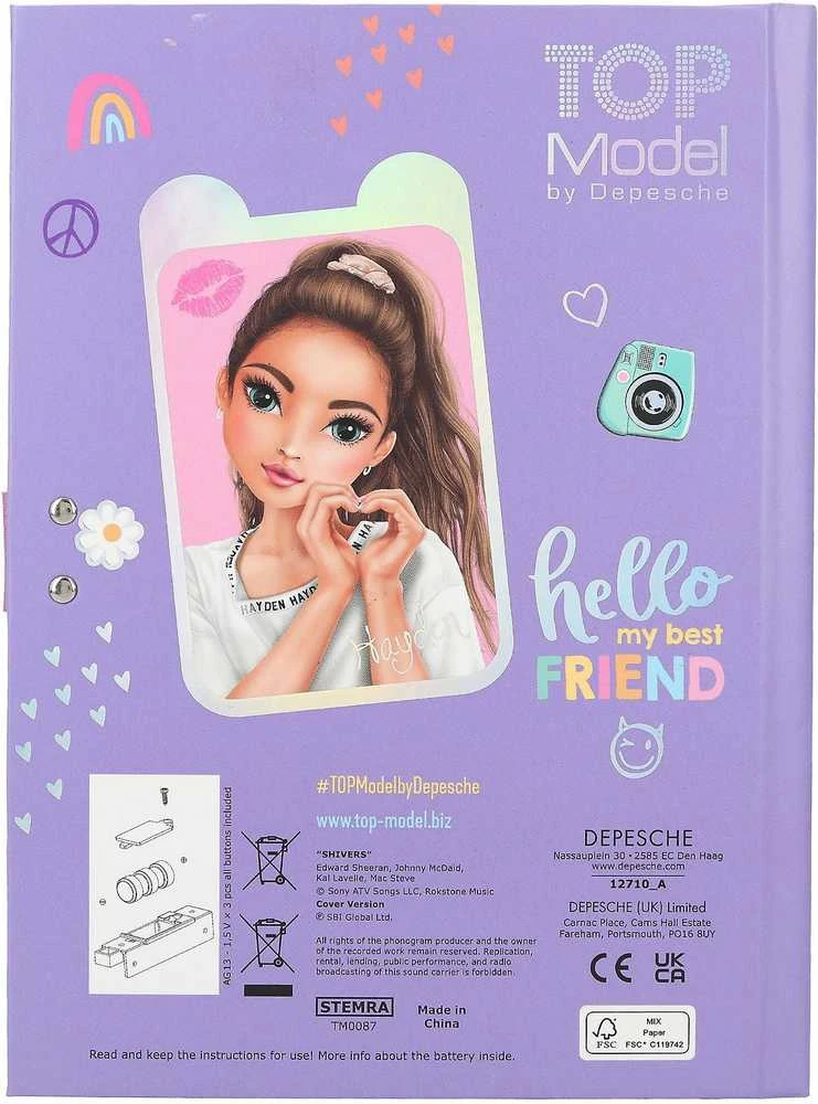 Top Model dienoraštis su elektroniniu kodu ir muzika