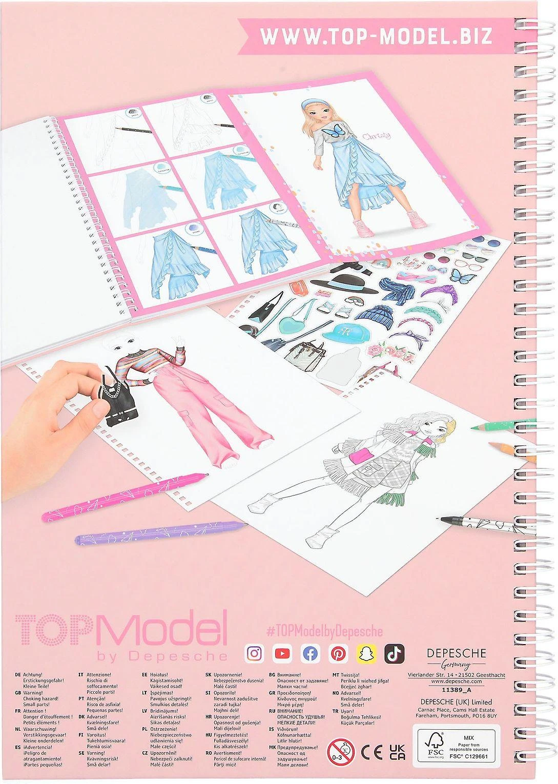 Top Model TOPModel spalvinimo knygelė su spalvotais pieštukais