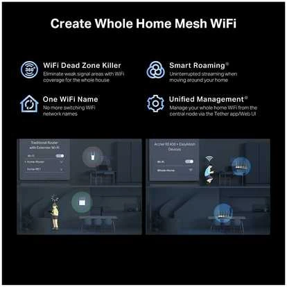 TP-LINK | Archer BE400 BE6500 dviejų dažnių „Wi-Fi“ 7 maršrutizatorius | 802.11ax | Ethernet LAN (RJ-45) jungtys 4 | Mesh palaikymas: Taip | MU-MiMO: Taip | Ne, mobilusis plačiajuostis ryšys: | Antenos tipas: Išorinė